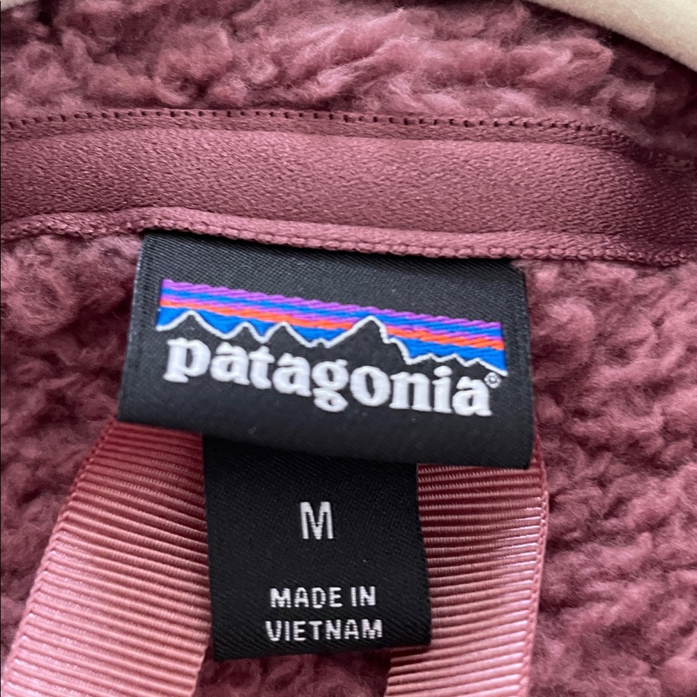 Patagonia Los Gatos Mauve 1/4 Zip Teddy Fleece Jacket Women’s Size Medium - Picture 4 of 4